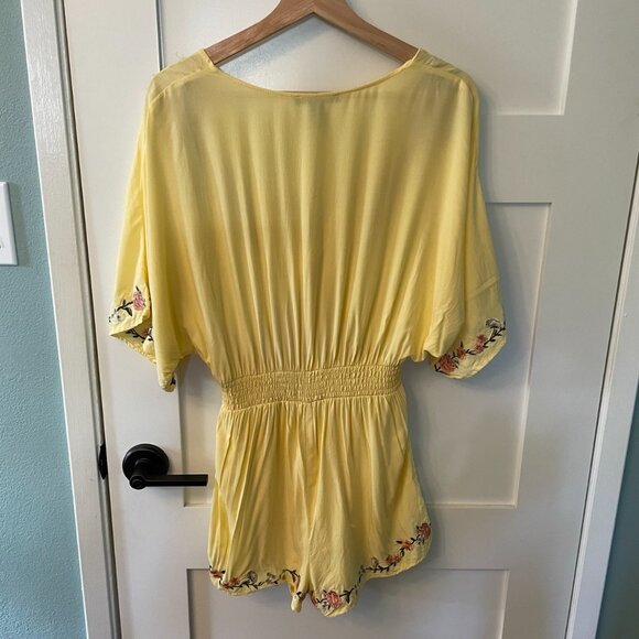 Forever 21 Butter Yellow Floral Embroidered Romper - Picture 8 of 11